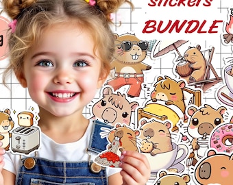 Funny Capybara Sticker Pack: 81 PNG Clipart Designs (Digital Download)