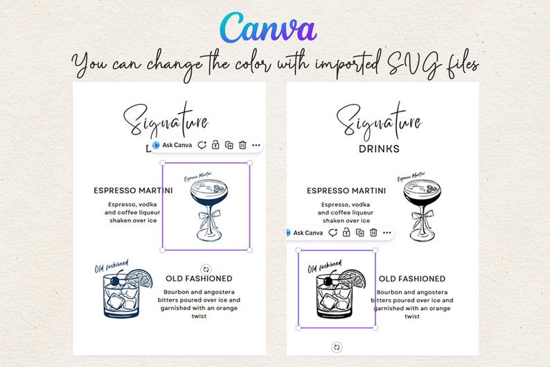 Cocktail Line Art Bundle | 20 Hand Drawn Drinks SVG PNG EPS - Etsy