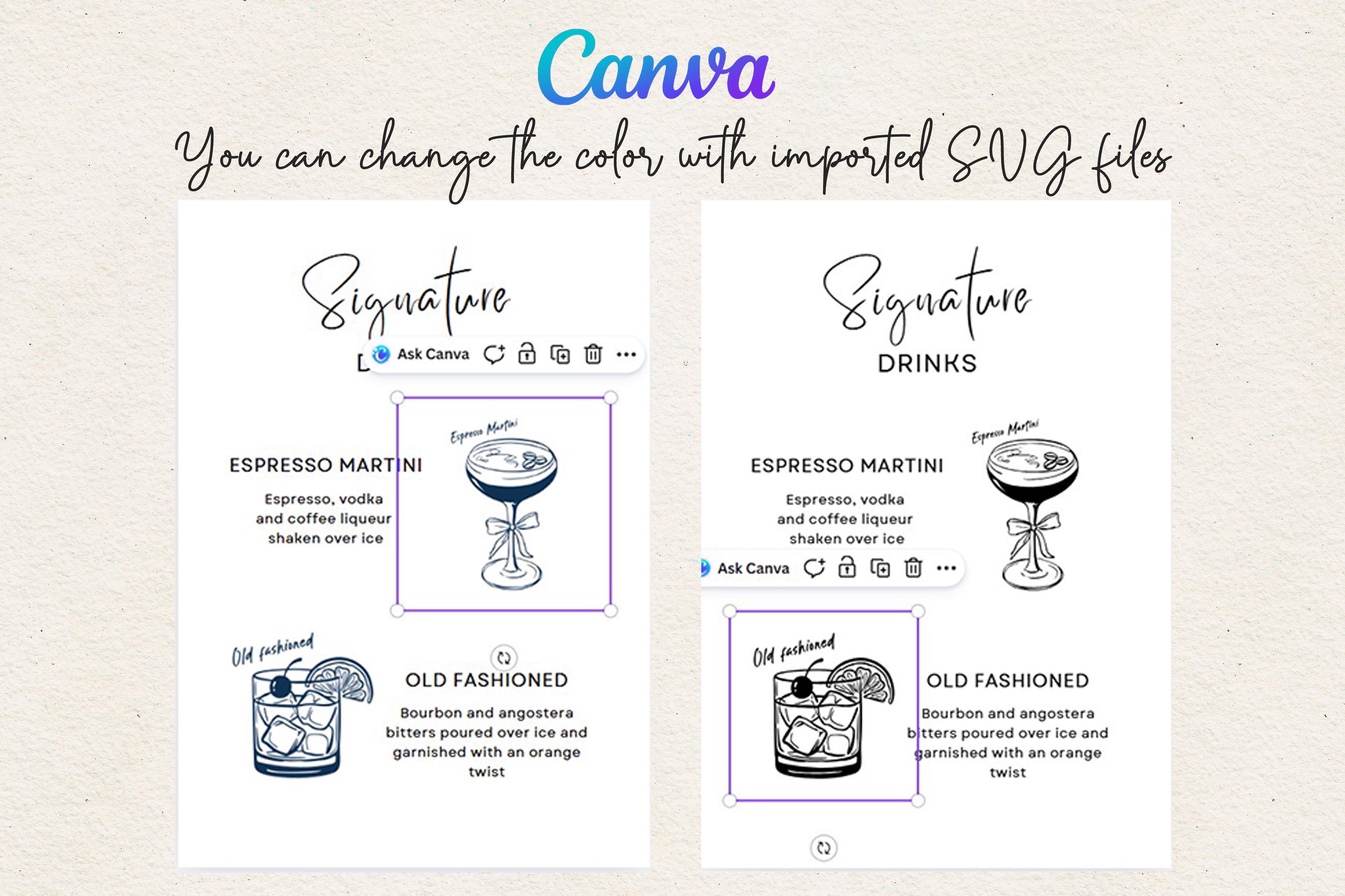 Cocktail Line Art Bundle | 20 Hand Drawn Drinks SVG PNG EPS - Etsy