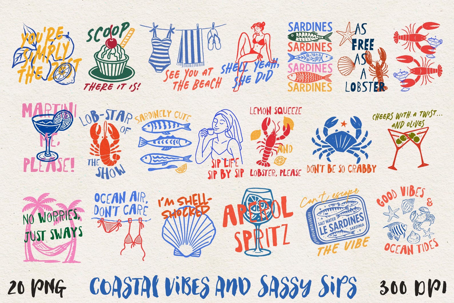 Coastal Vibes Summer PNG Bundle | Sassy Beach Sublimation Designs ...