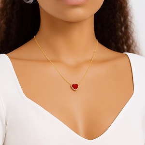 Minimalist Red Heart Necklace