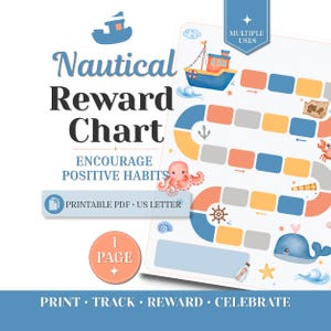 Reward Chart for Kids | Summer Ocean Behavior Chart | Editable Kids Reward Tracker | Toddler Chore Chart | Reading Log