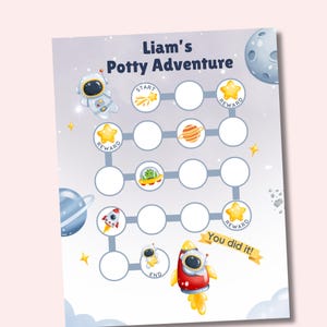 Potty Training Space Astronaut Reward Chart | Kids Sticker Sheet Tracker (Instant Download PDF)