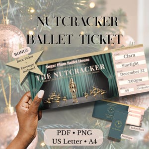 Nutcracker Ballet Ticket • Christmas Gift Experience • Printable Ballet Voucher • Nutcracker Surprise Theatre • Child Holiday Keepsake