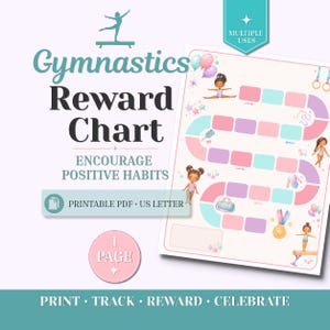 Tableau de récompenses pour enfants | Suivi du comportement, des tâches ménagères et de la routine des tout-petits (à imprimer) | Entraînement de gymnastique