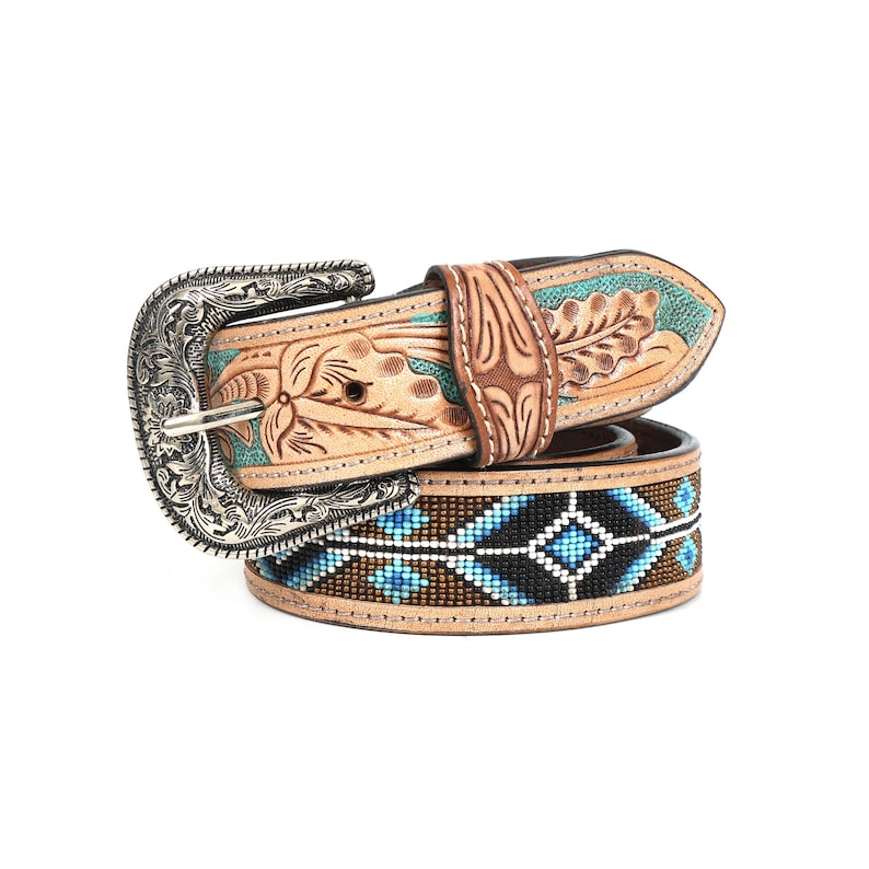 Hand Tooled Leather Western Belt |