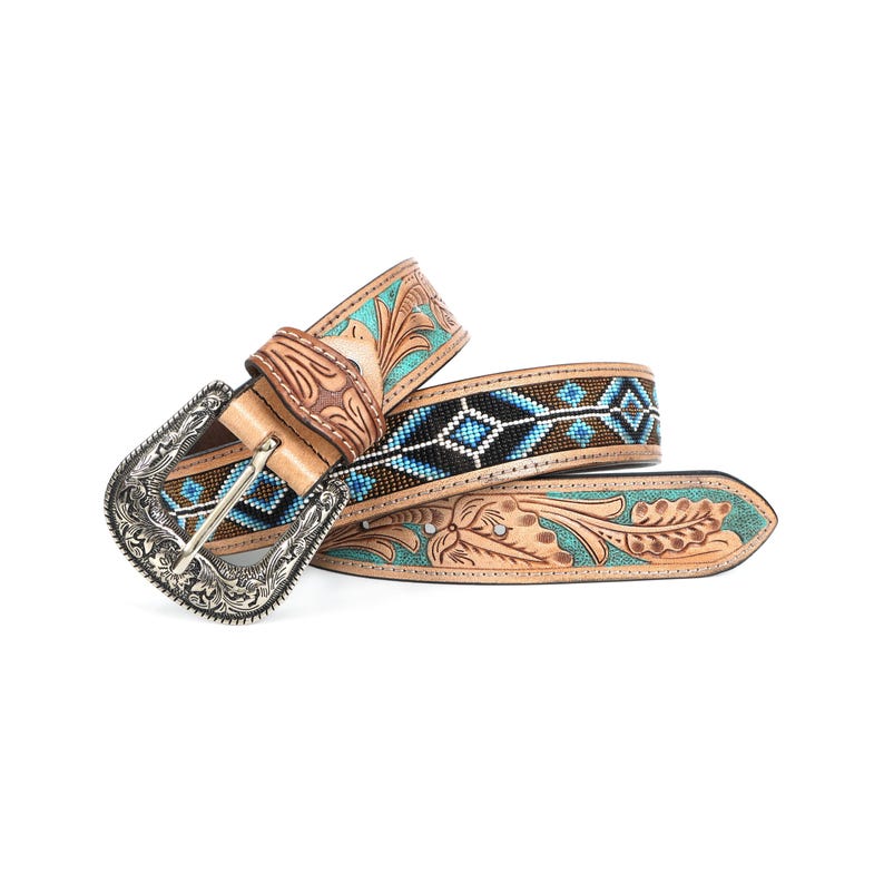 Hand Tooled Leather Western Belt |