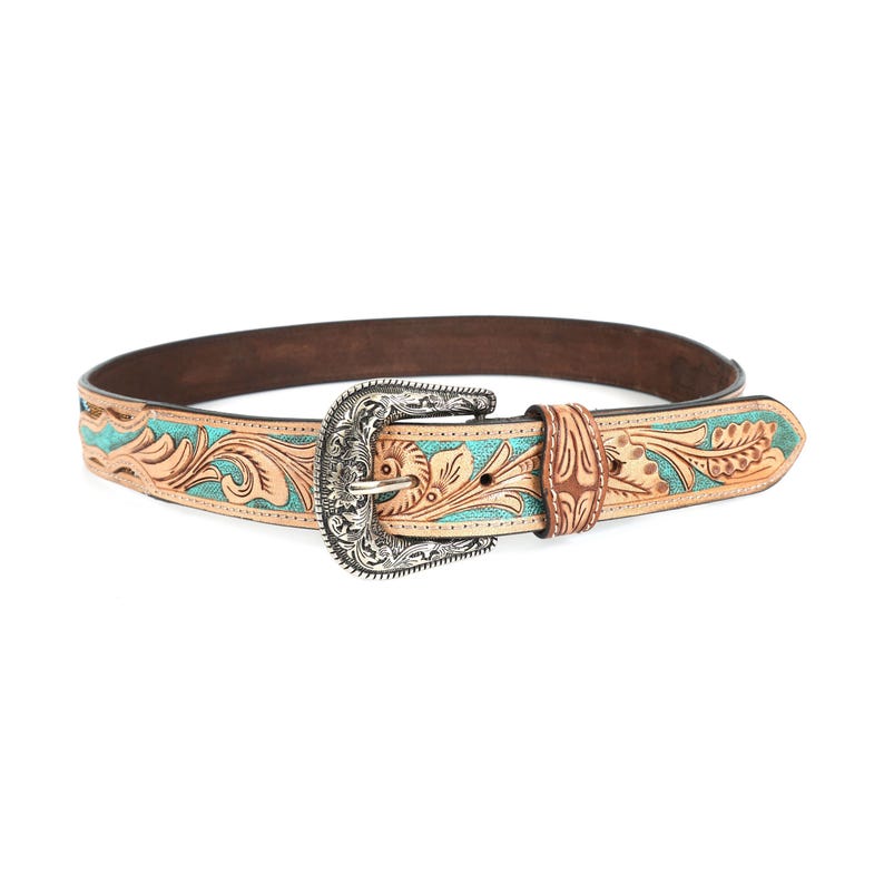 Hand Tooled Leather Western Belt |