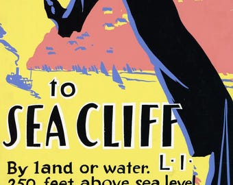 Sea Cliff Village, Long Island, NY Vintage Travel Poster (24x36)