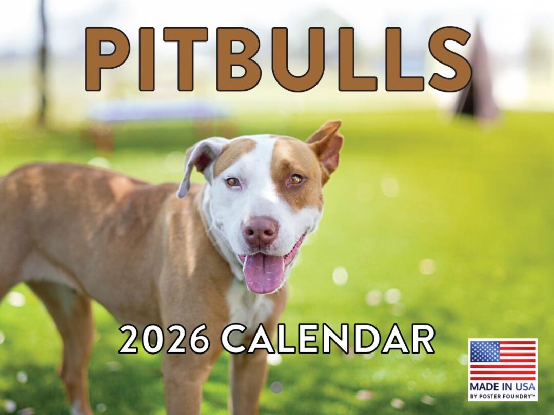 Pitbull Calendar 2026 Pit Bull Monthly Wall Calender 12 Month