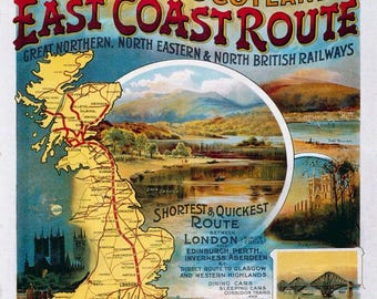 British Railways England & Scotland Vintage Travel Poster (16x24)