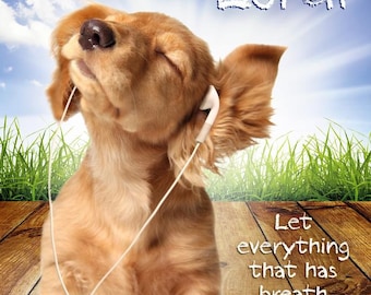 Puppy Praise the Lord Laminated Poster, Kids Room Decor (12x18)