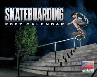 Skateboarding Calendar 2027 Skate Board Monthly Wall Calender 12 Month