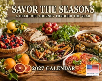 Seasonal Food Calendar 2027 Monthly Wall Calender 12 Month