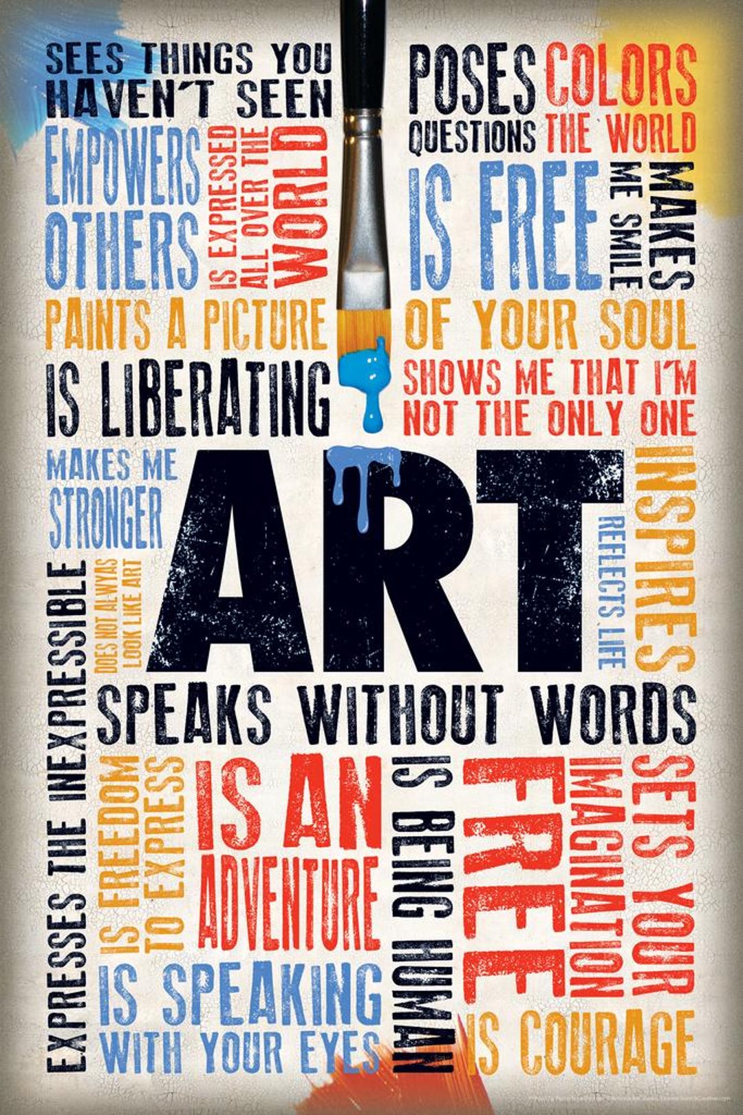 Art Speaks Without Words Quotes Textual Design Poster - Etsy