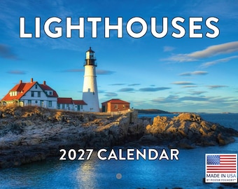Lighthouse Calendar 2027 Monthly Wall Calender 12 Month