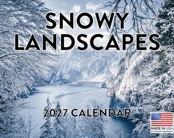Snow Calendar 2027 Winter Snowy Landscape Monthly Wall Calender 12 Month