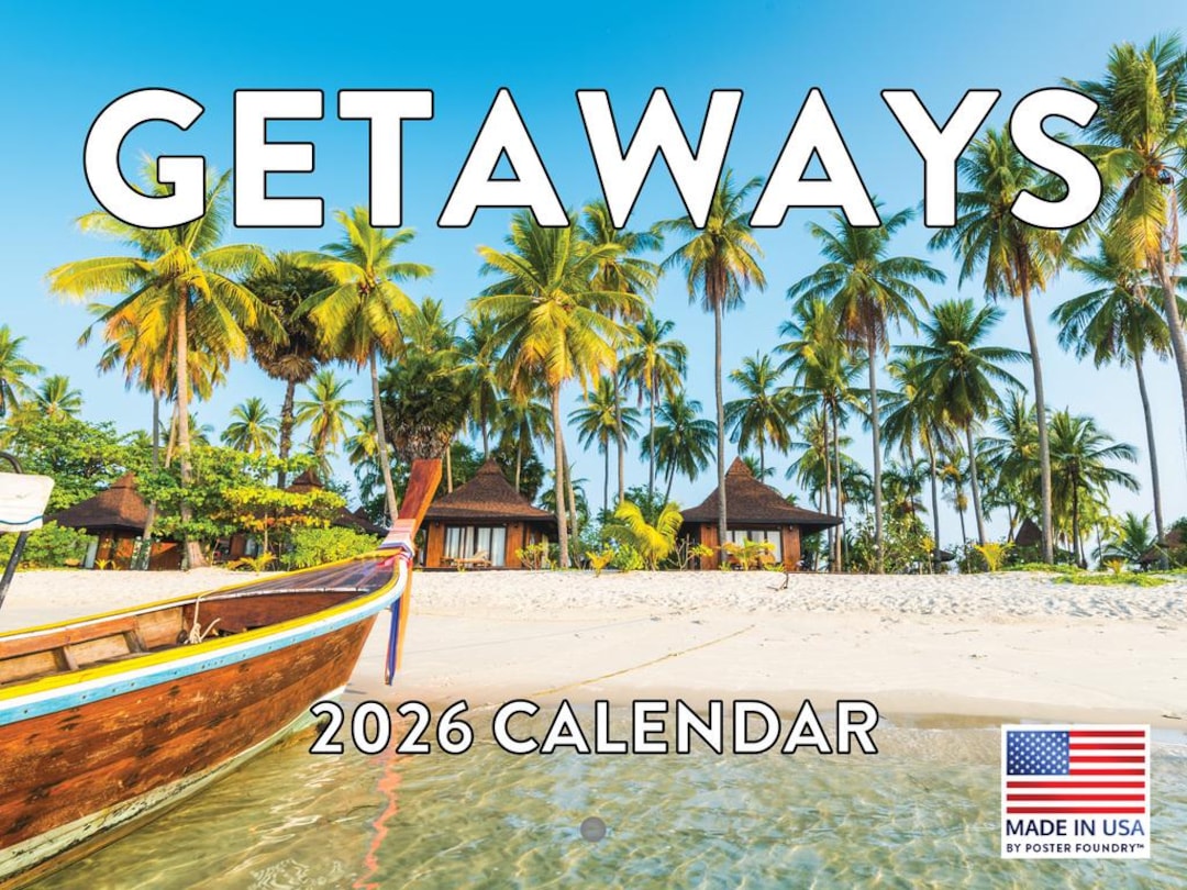 2026 Wall Calendar Tropical Getaways Monthly Planner Etsy Il Er1r 