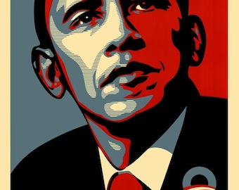Póster con impresión artística de la campaña política "Esperanza" de Barack Obama