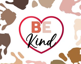 Be Kind Classroom Poster, Diverse Hands Print, 12x18 Wall Art