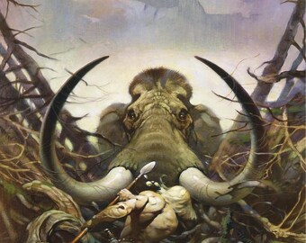 The Mammoth by Frank Frazetta Art Print Laminated Dry Erase Sign Poster 24x36