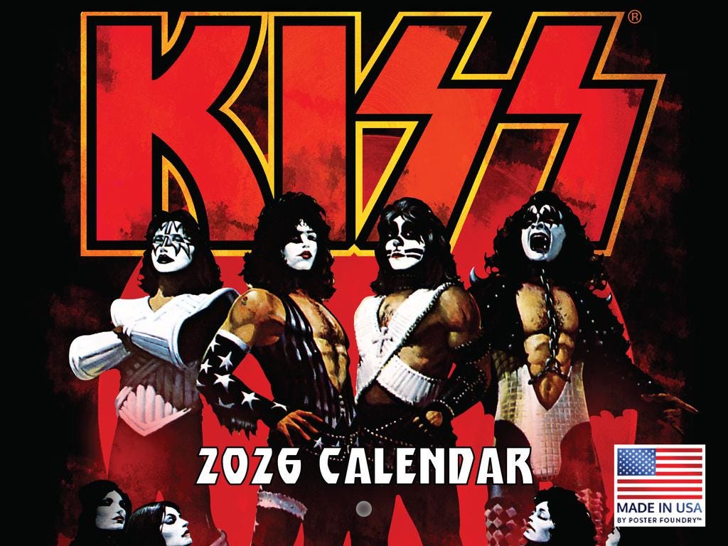 KISS 2026 Wall Calendar: Officially Licensed Music Band