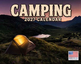 Camping Calendar 2027 Outdoors Nature Monthly Wall Calender 12 Month