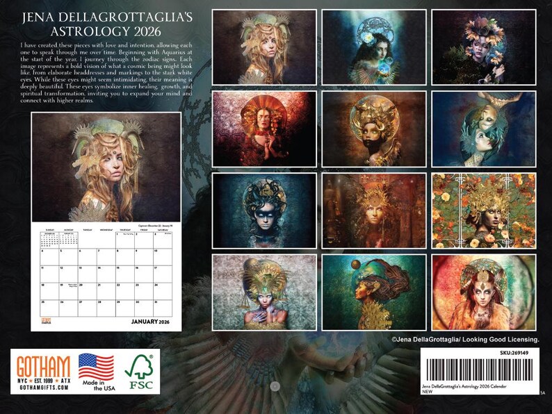 Astrology Calendar 2026 | Jena Dellagrottaglia Zodiac Wall Calendar ...