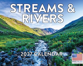 Streams and Rivers Calendar 2027 Wall Monthly Wall 12 Month