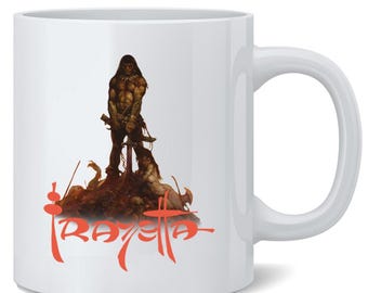 Taza de café de cerámica con diseño de bárbaro de Frank Frazetta (345 ml)