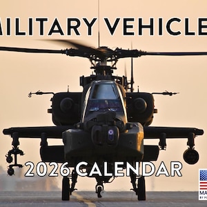 2026 Military Vehicles Calendar | Navy, Marine, Army | Made in USA