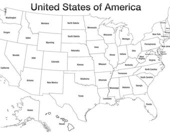 Póster gigante para colorear con el mapa de Estados Unidos, Estados Unidos, América, para niños, 36 x 24