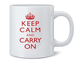 Keep Calm Carry On Motivational Retro Vintage Mug 12oz
