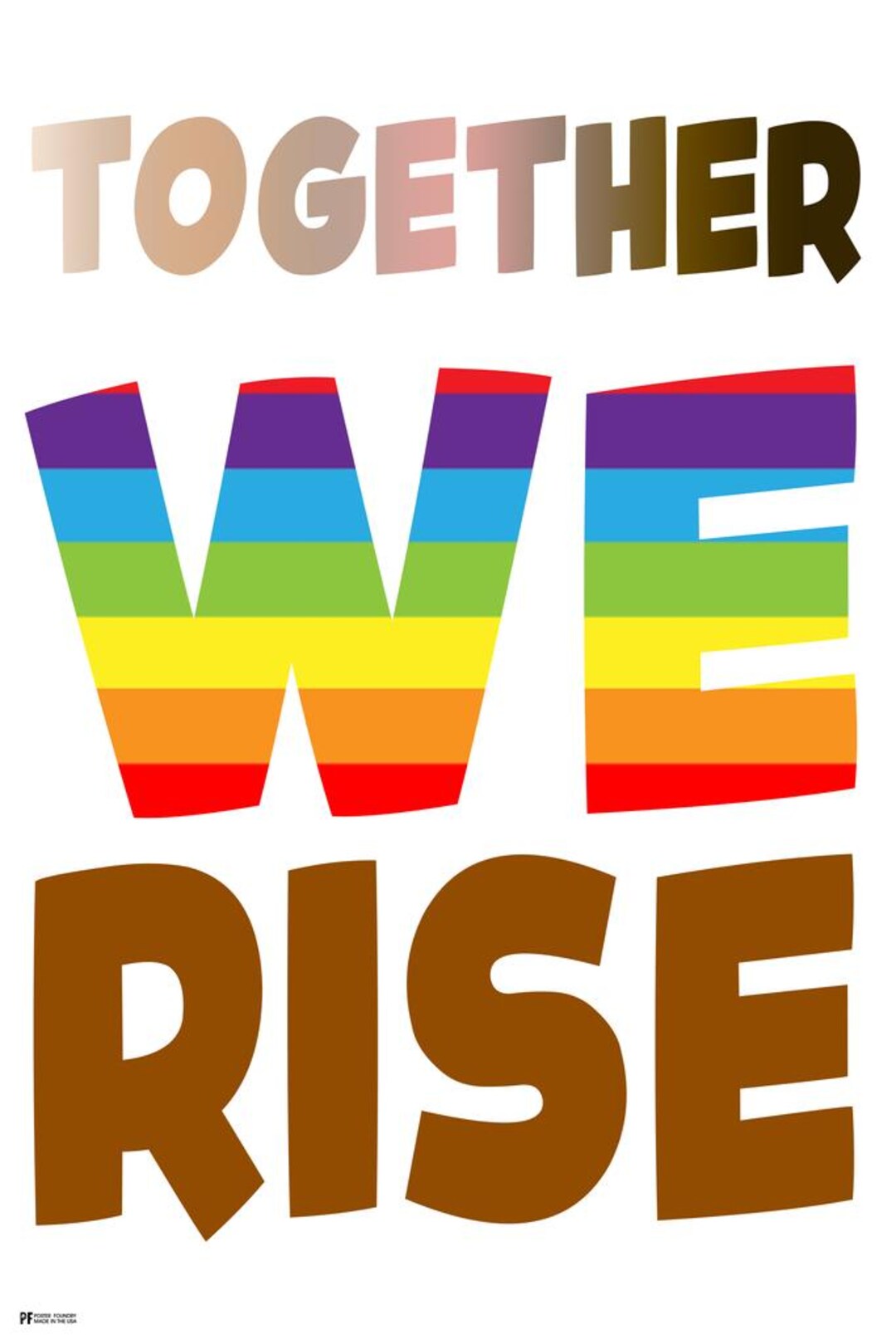 We Rise Partner Poster Together We Rise Poster, Rainbow Classroom Art Print (12x18) - Etsy