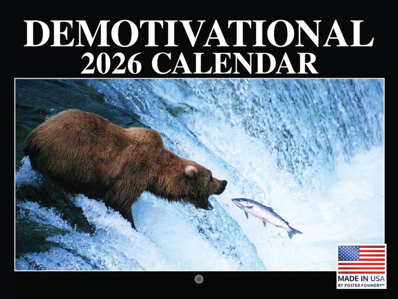 Demotivational Calendar 2026 Demotivation Monthly Wall Calender 12 Month | American Made In The USA immagine 1