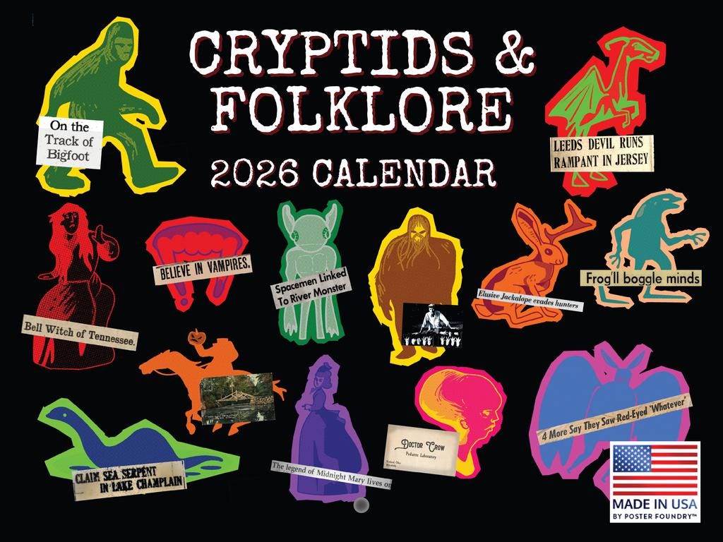 Folklore and Cryptid Calendar 2026 Monthly Wall Calender 12 Month ...