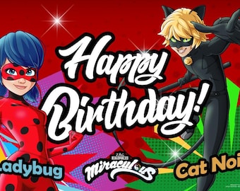 Miraculous Ladybug Birthday Party Supplies Decoration Poster Wall Art