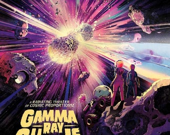 NASA Gamma Ray Ghouls Galaxy Horrors Retro SciFi Art Print Poster