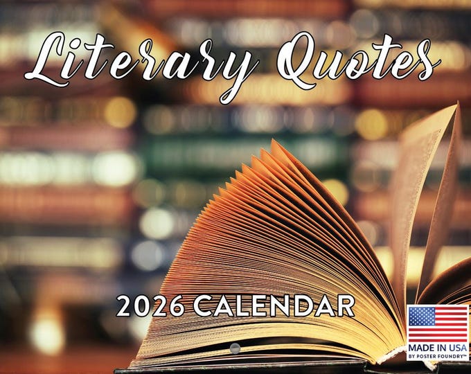 Literary Quotes 2026 Wall Calendar | Famous Writers, Made in USA