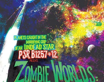 NASA Zombie Worlds Galaxy of Horrors Science SciFi Art Print Poster 12x18