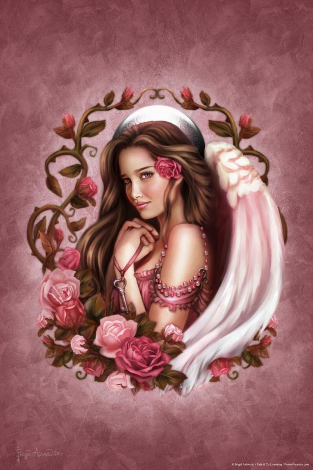 Angels And Roses Rose Angel Art Poster by Brigid Ashwood (12x18) - Etsy