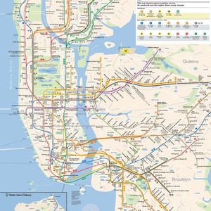 NYC Subway Map Poster New York City Official MTA 2024 Edition Art Print 16x24