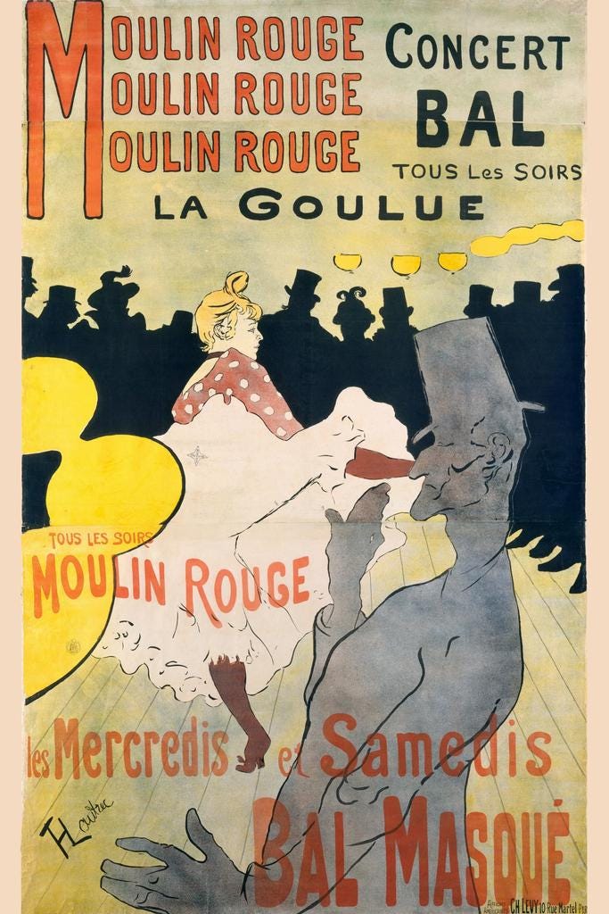Bal hispano-américain à Paris en noir et blanc, affiche de la