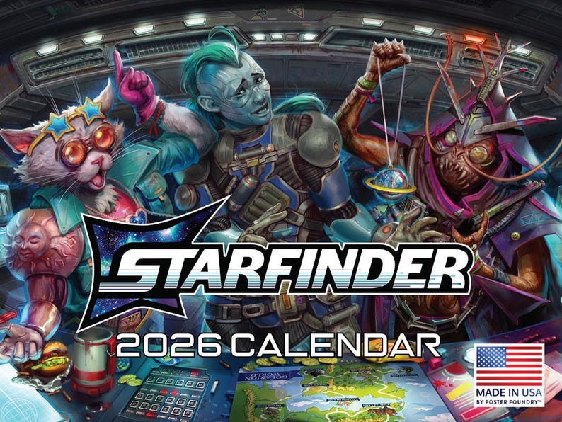 Talendar Sc2 Starfinder Calendar 2026 Monthly Wall Calender 12 Month | American Made ...