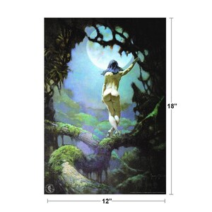 Lámina artística "Luna Rapture" de Frank Frazetta, decoración de pared de fantasía (30,5 x 45,7 cm) imagen 2