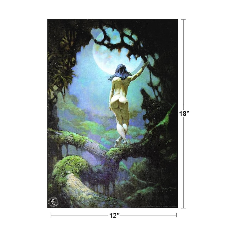 Lámina artística "Luna Rapture" de Frank Frazetta, decoración de pared de fantasía (30,5 x 45,7 cm) imagen 2