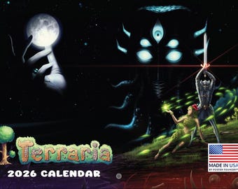 Terraria Calendar 2026 Wall Monthly Officially Licensed 12 Month | American Made In The USA