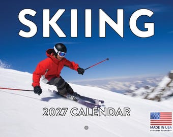 Ski Calendar 2027 Skiing Monthly Wall Calender 12 Month