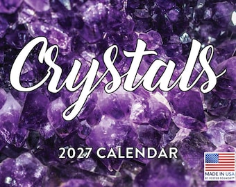 Crystal Calendar 2027 Gemstone Rocks Minerals Crystals Monthly Wall Calender 12 Month