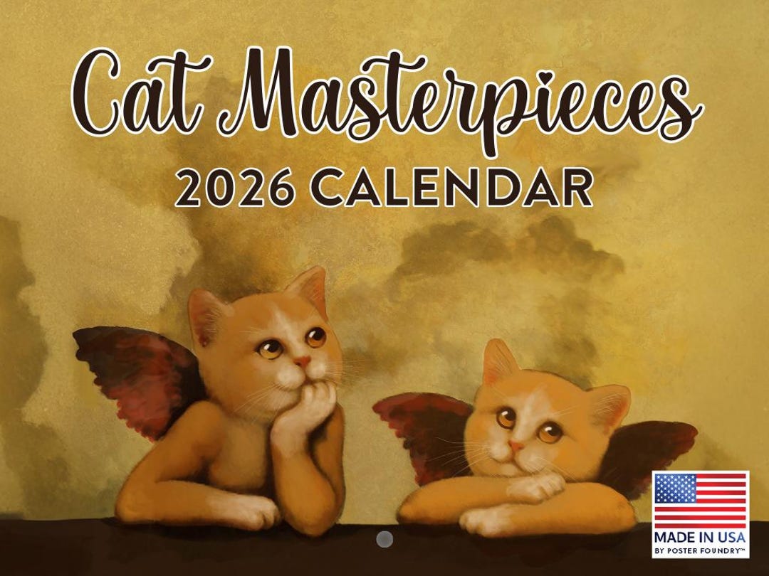 Art Masterpieces Cat Calendar 2026 Monthly Wall Calender 12 Month ...